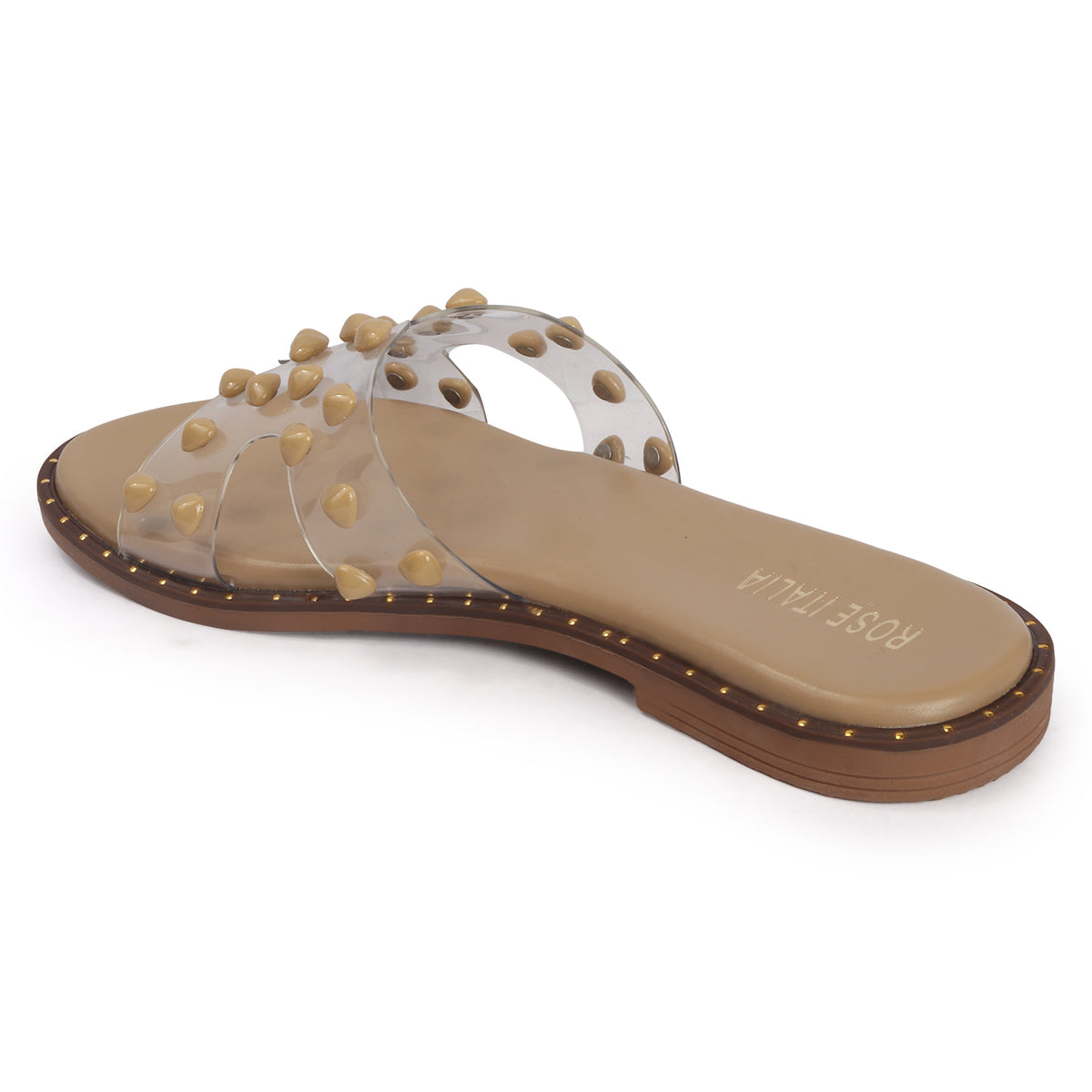 Rose Italia Transparent Slip-on Flat Sandals