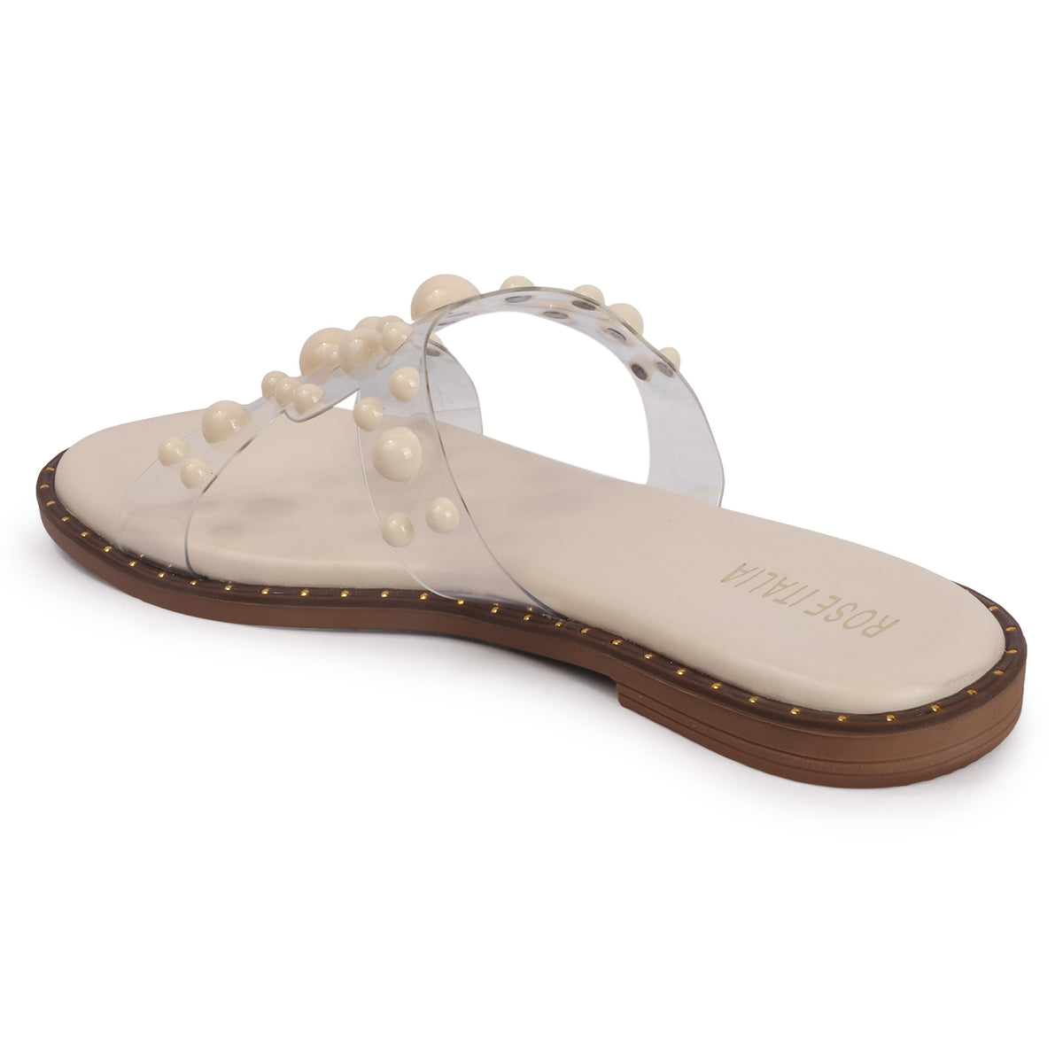 Transparent Bubble Stud Slip-on Flat Sandals