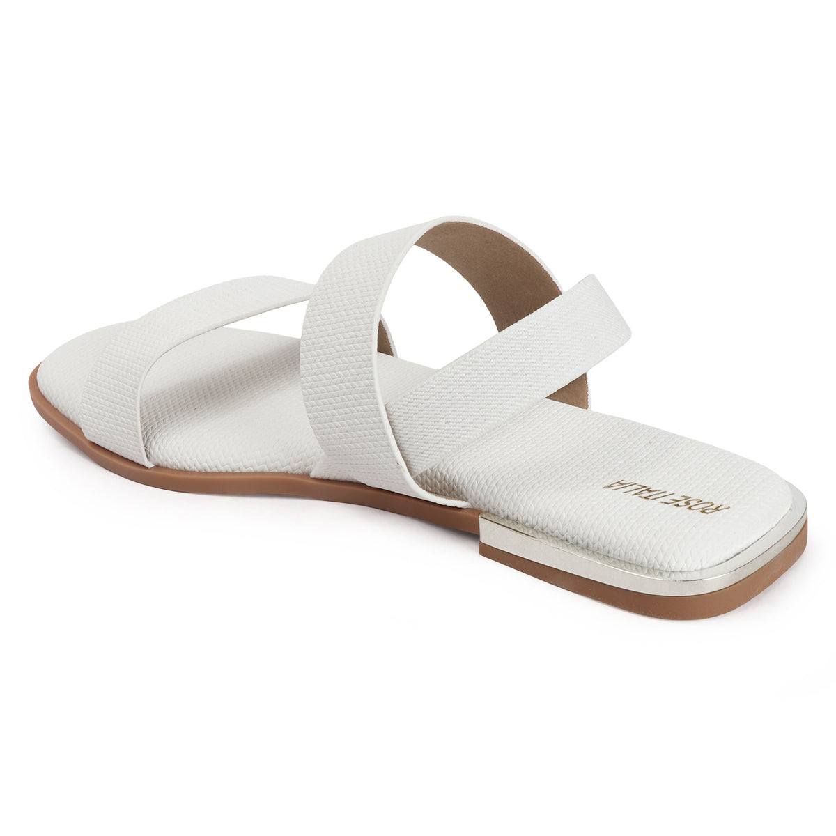 Contemporary Double-strap Slip-on Flat Sandals