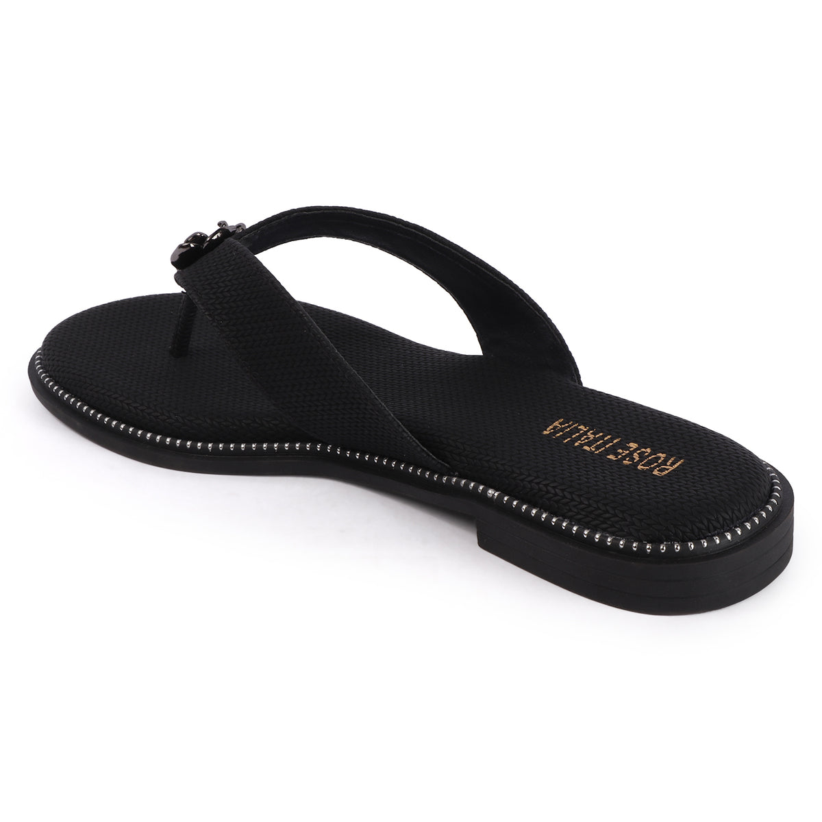 Rose Italia Toe-Ring Slip-on Flat Sandals