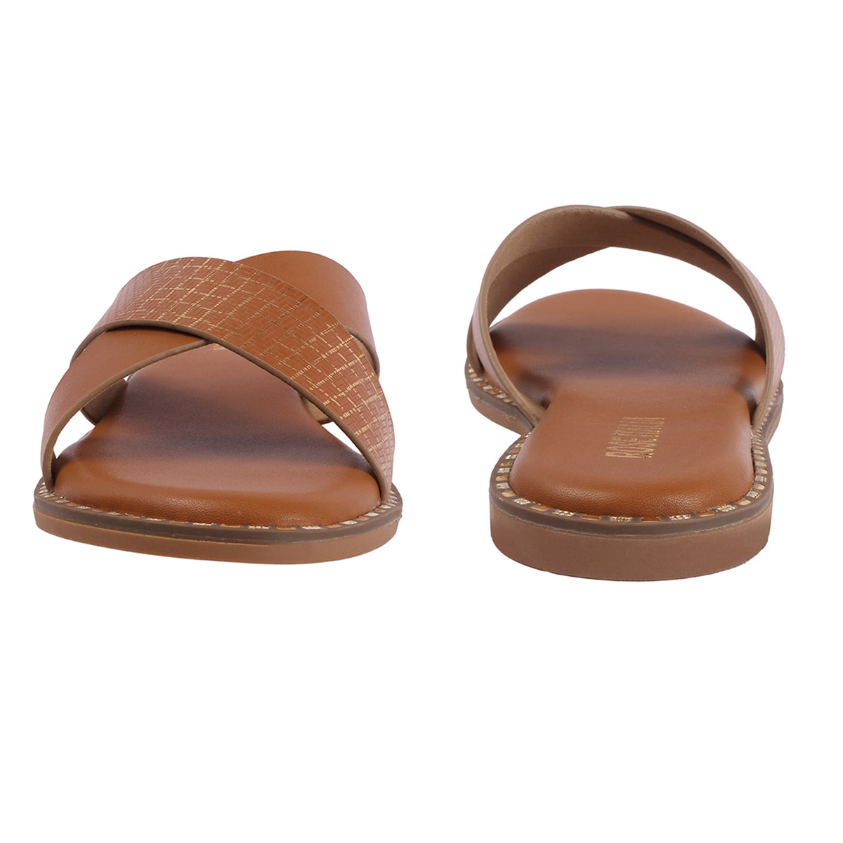 Rose Italia Cross-Strap Slip-on Flat Sandals