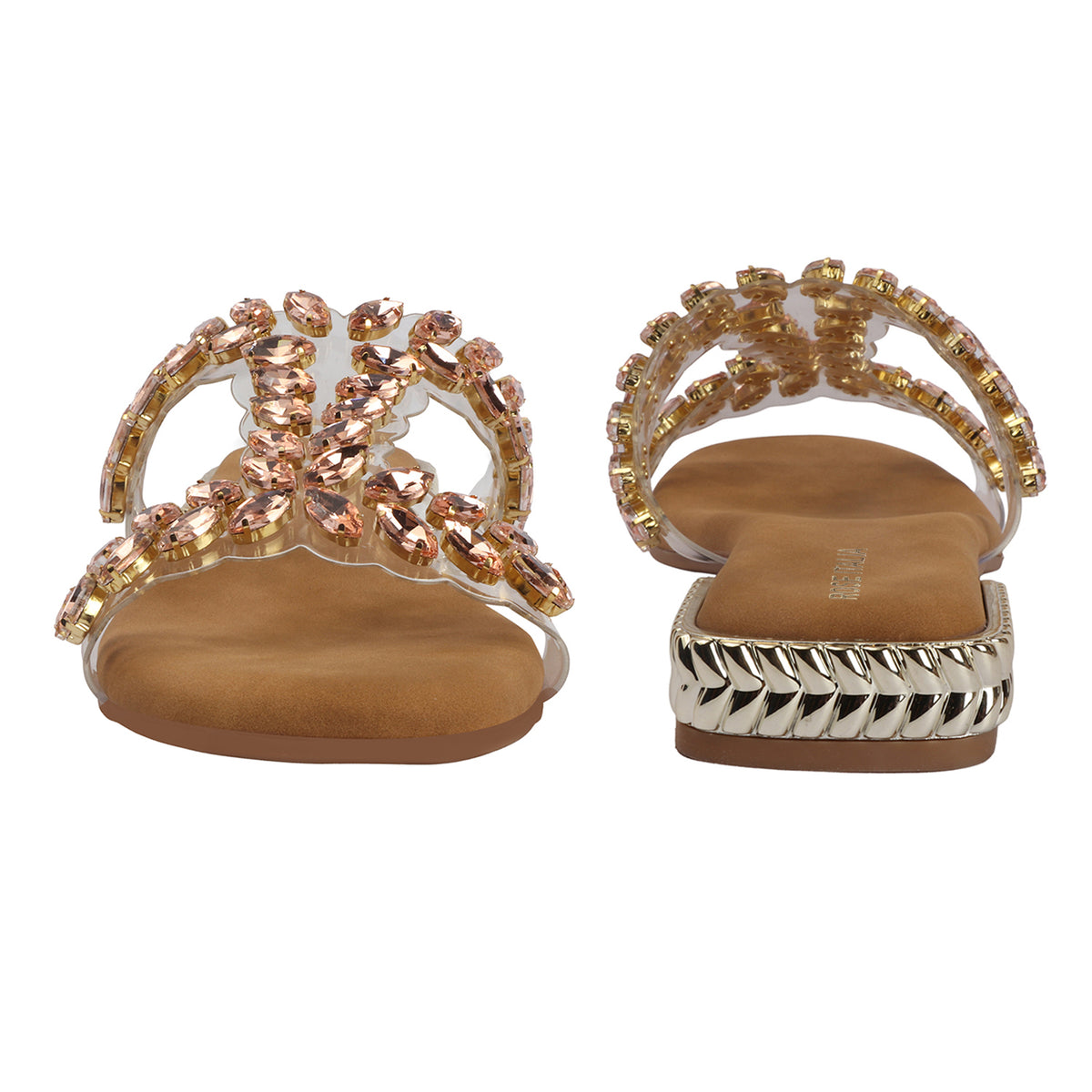 Blush-gold Slip-on Flat Sandals