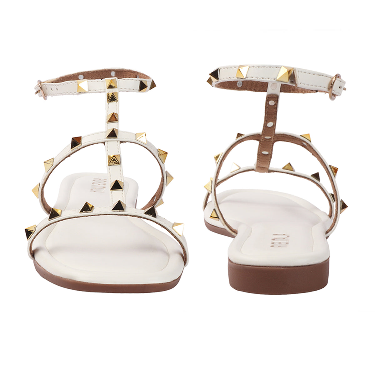 Rose Italia Chic T-strap Slip-on Flat Sandals