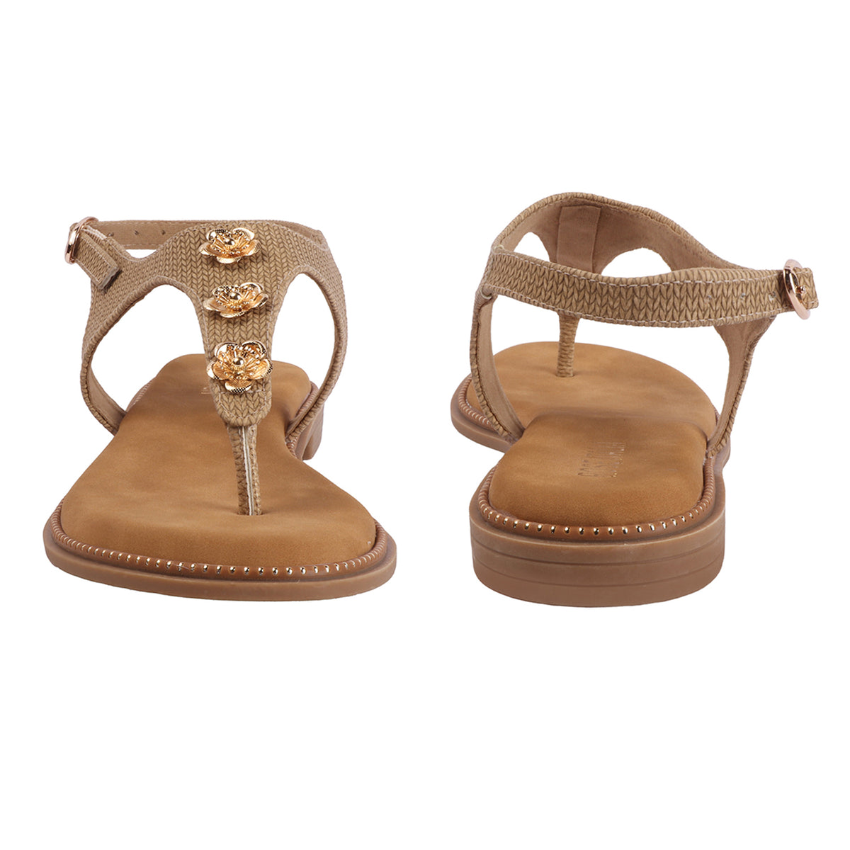 Rose Italia T-strap Slip-on Flat Sandals