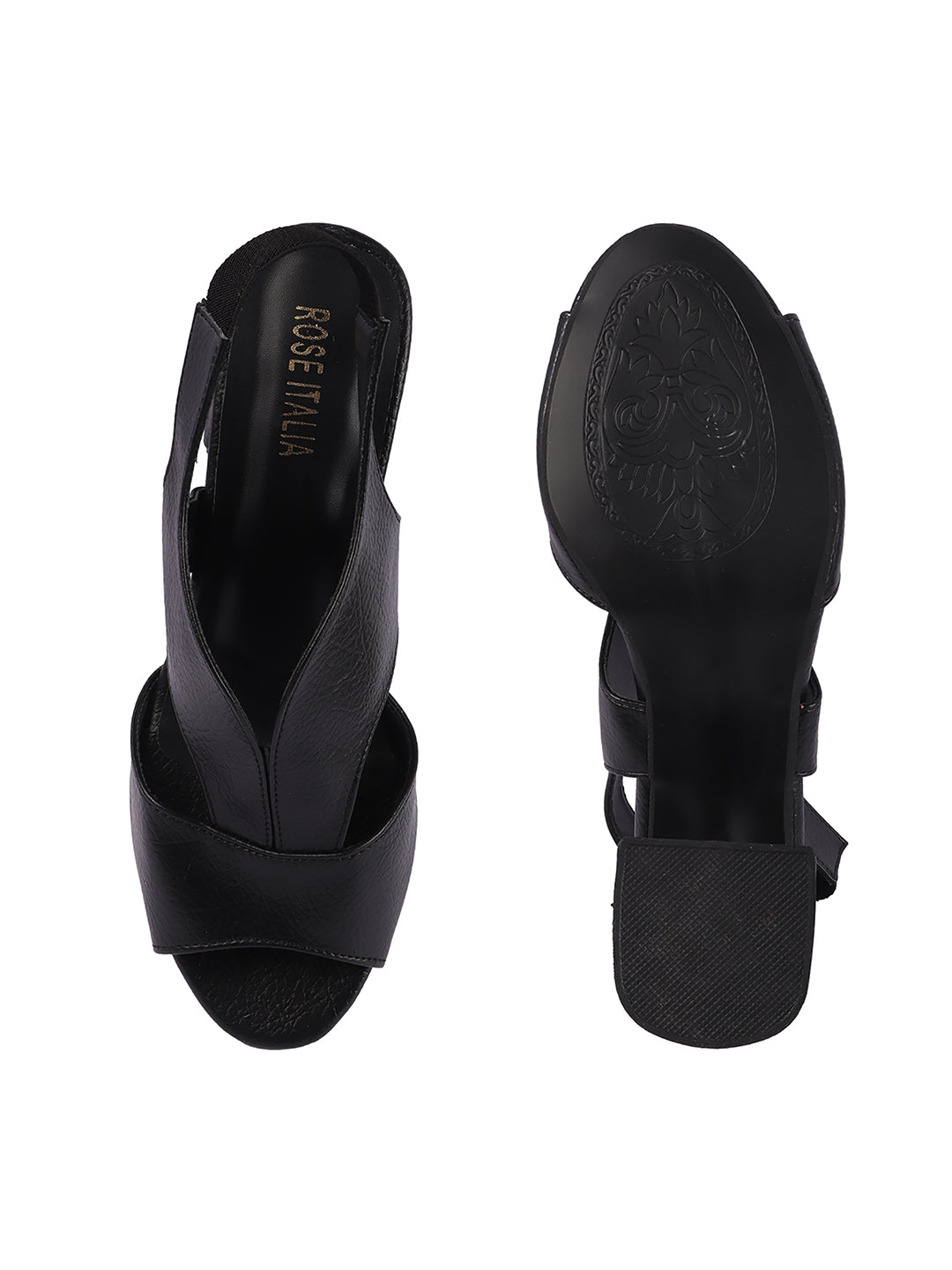 Rose Italia Crossover Strap Block Heel Slingbacks