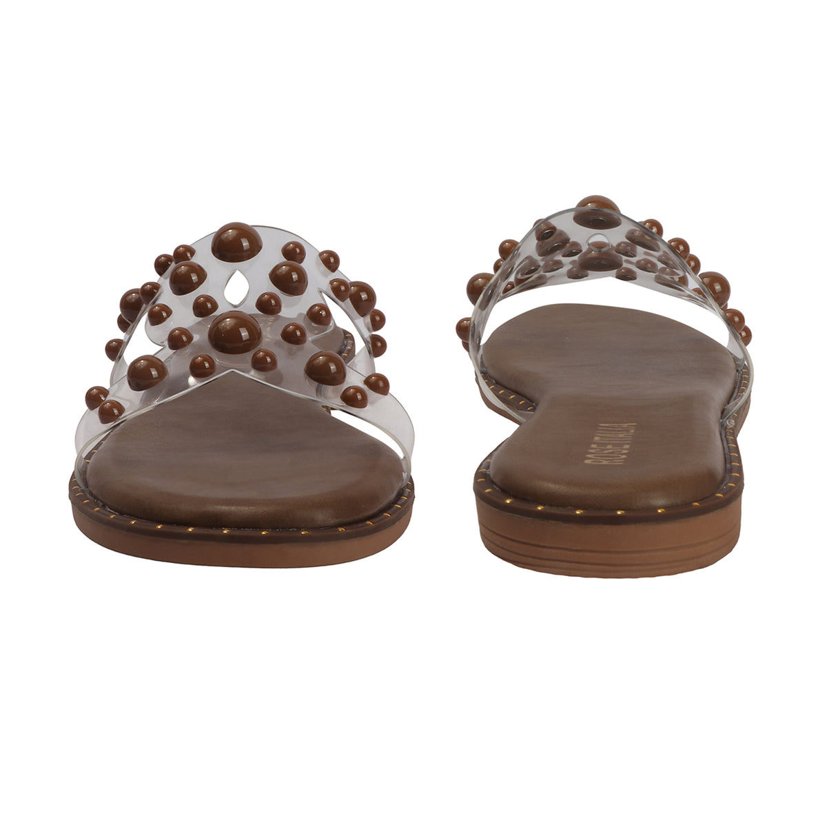 Transparent Bubble Stud Slip-on Flat Sandals