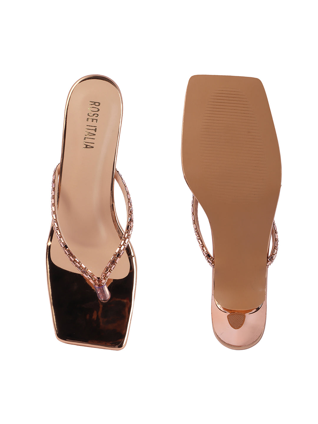 Rose Italia Toe-Ring Heeled Sandals