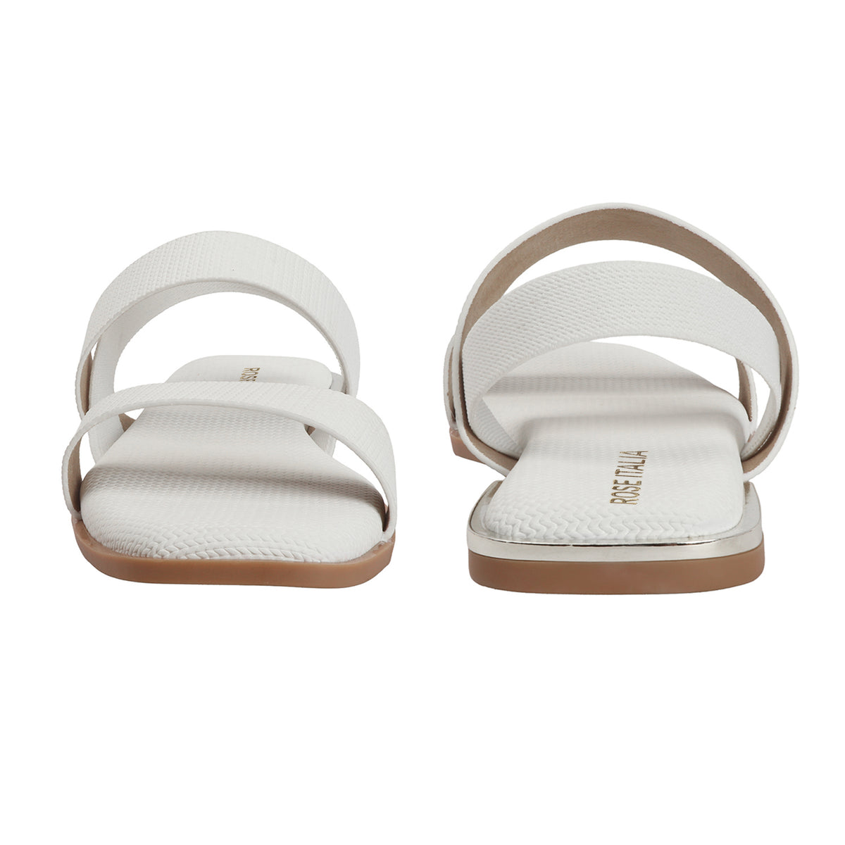 Contemporary Double-strap Slip-on Flat Sandals