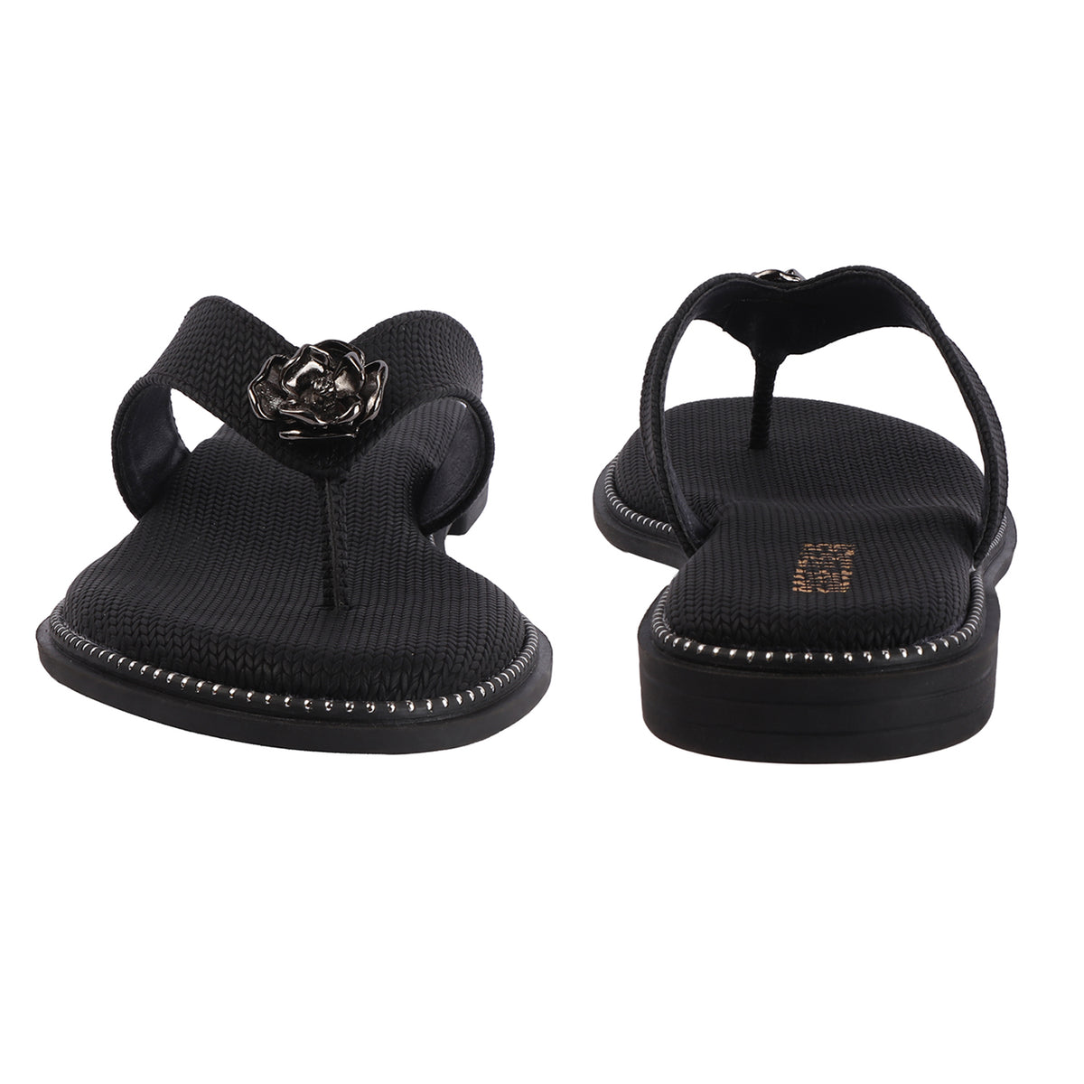 Rose Italia Toe-Ring Slip-on Flat Sandals