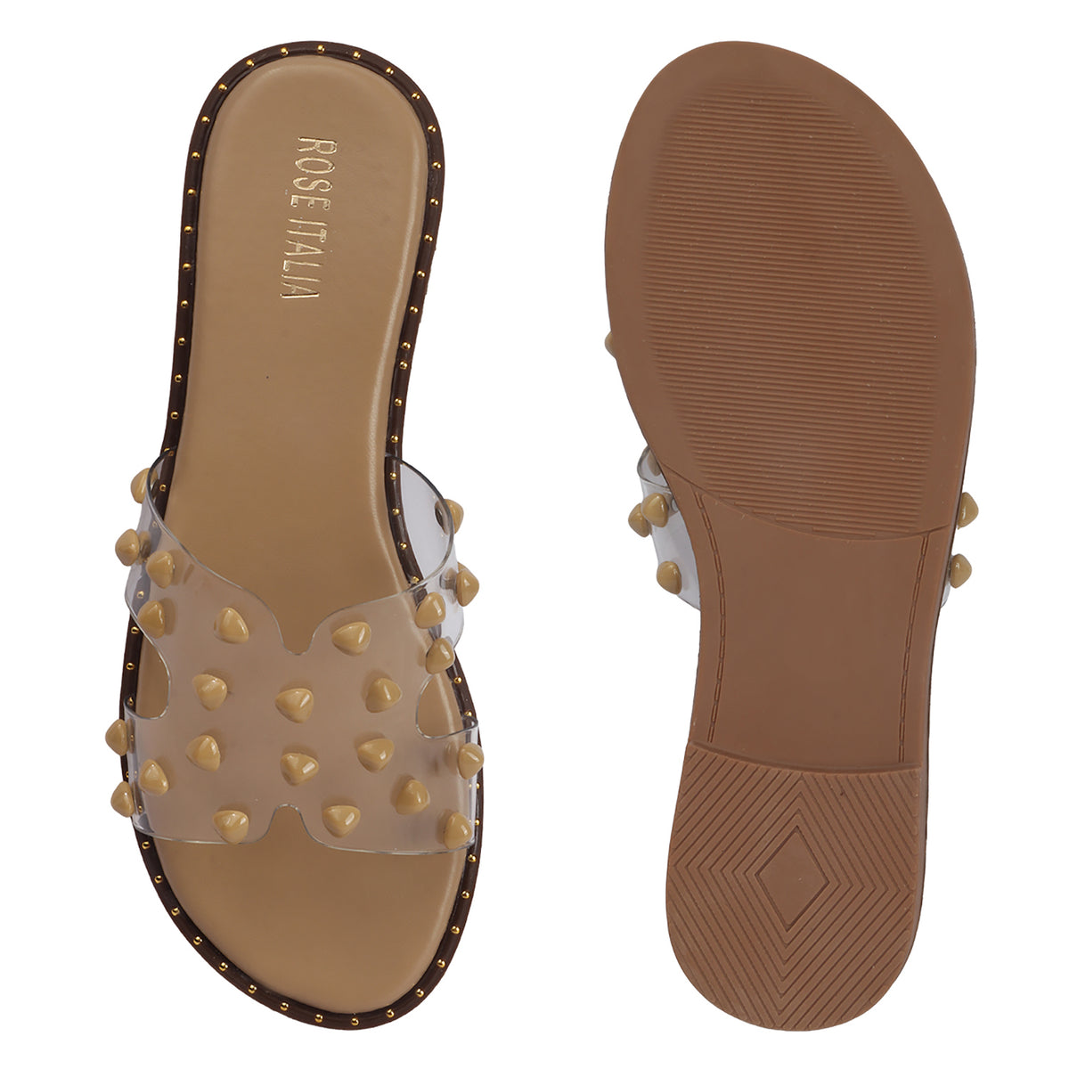 Rose Italia Transparent Slip-on Flat Sandals