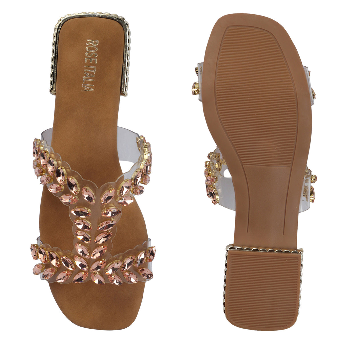 Blush-gold Slip-on Flat Sandals
