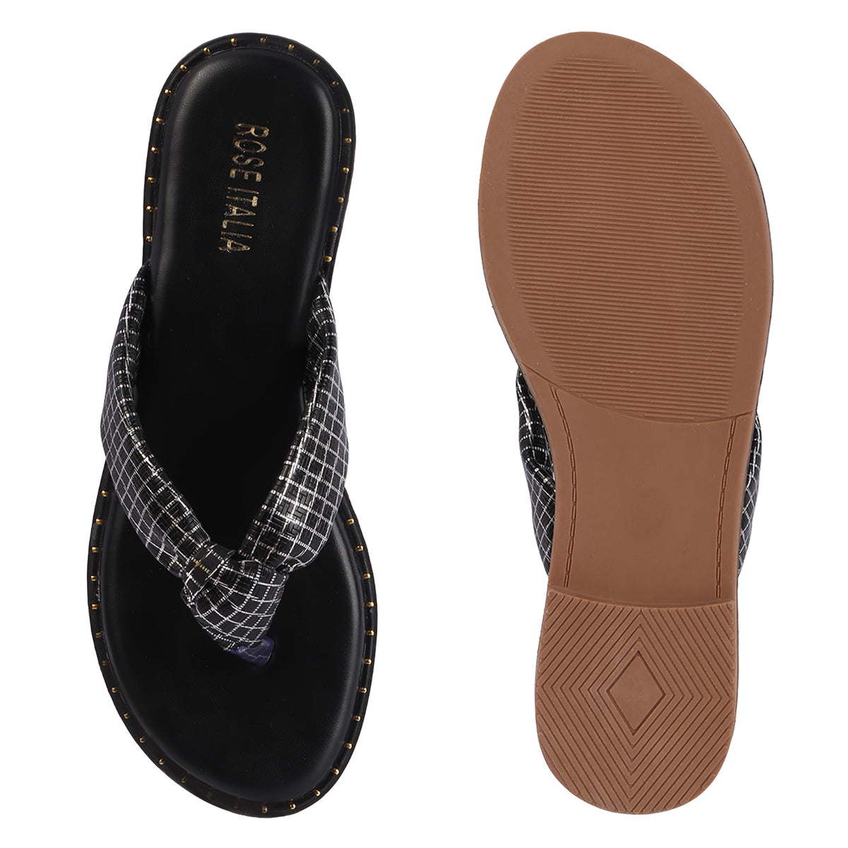 Rose Italia Knotted toe-ring Slip-on Flat Sandals