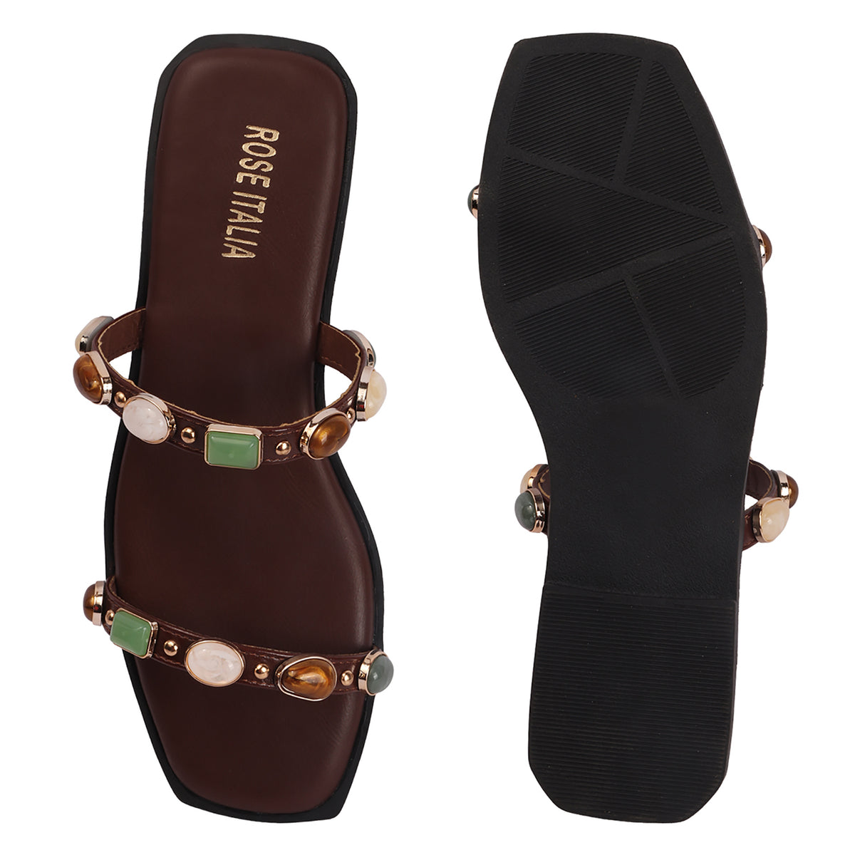 Rose Italia Slip-on Flat Sandals