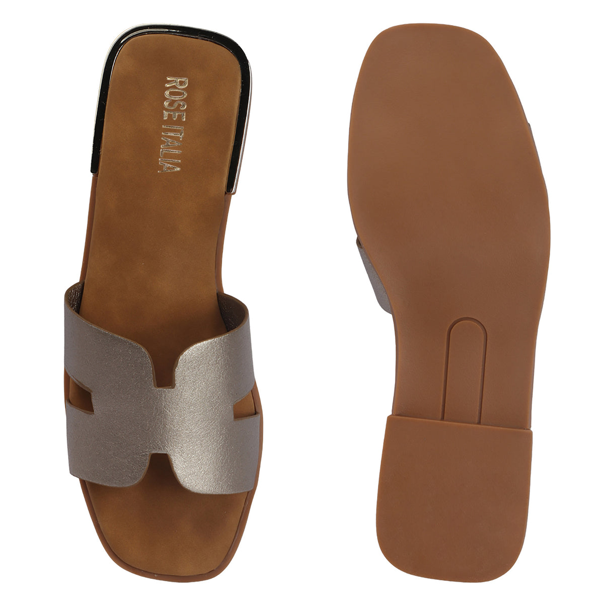 H-cut Slip-on Flat Sandals