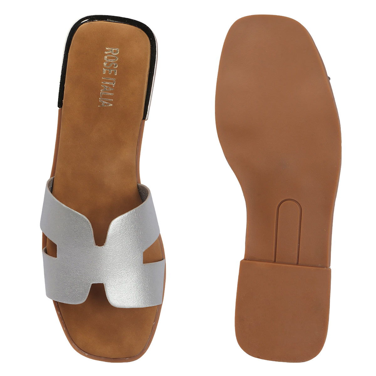 H-cut Slip-on Flat Sandals