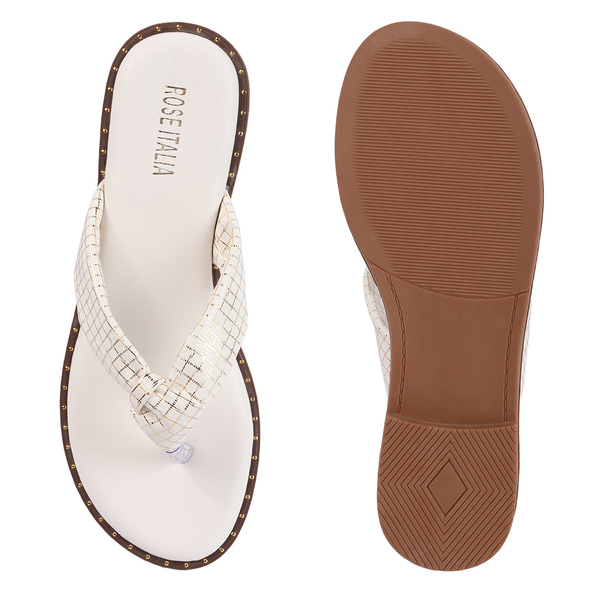 Rose Italia Knotted toe-ring Slip-on Flat Sandals