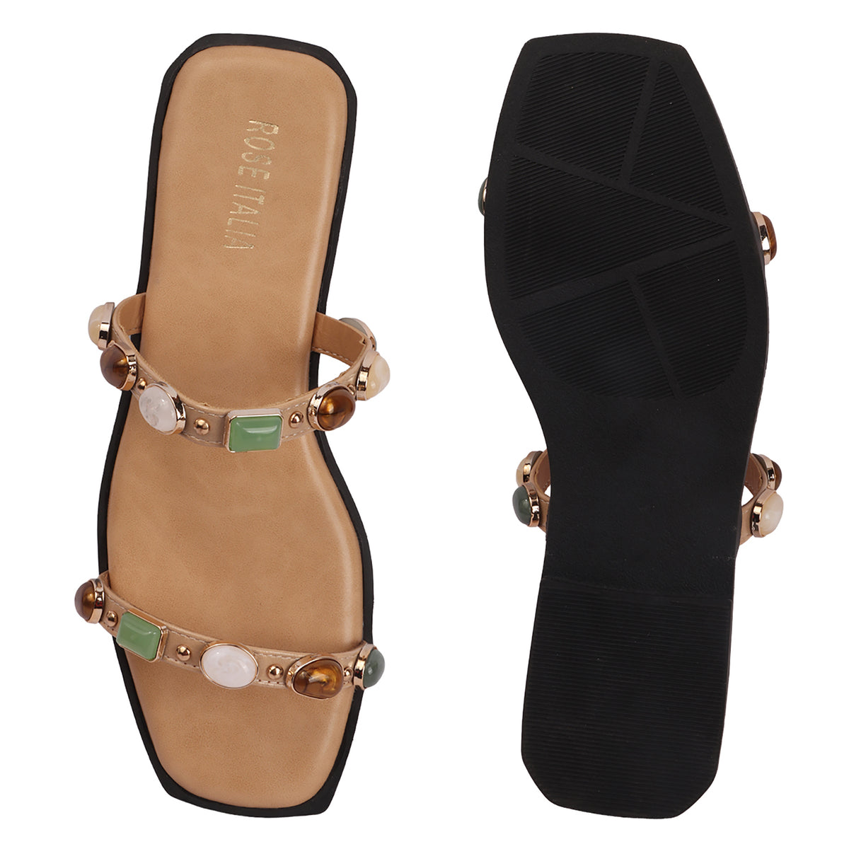 Rose Italia Slip-on Flat Sandals