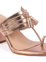 Rose Italia Tassel Block Heel Sandals