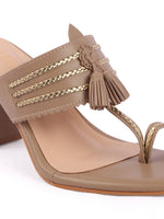 Rose Italia Tassel Block Heel Sandals