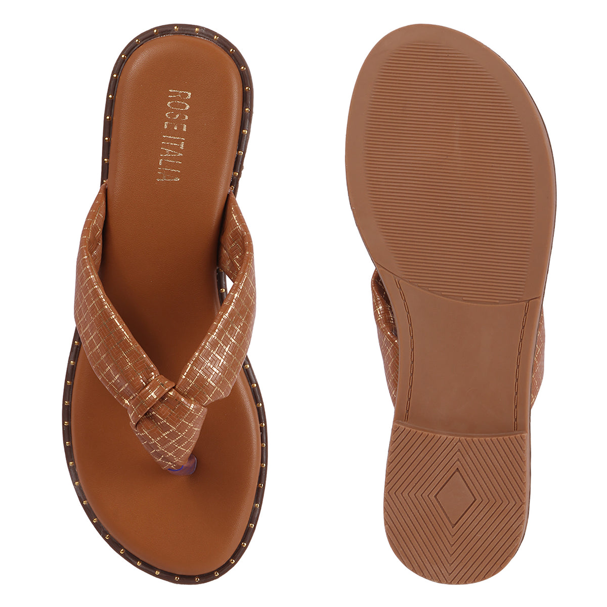 Rose Italia Knotted toe-ring Slip-on Flat Sandals