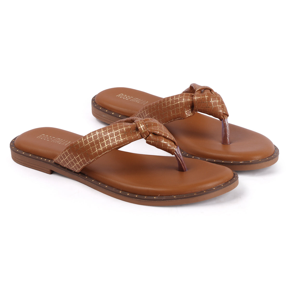 Rose Italia Knotted toe-ring Slip-on Flat Sandals