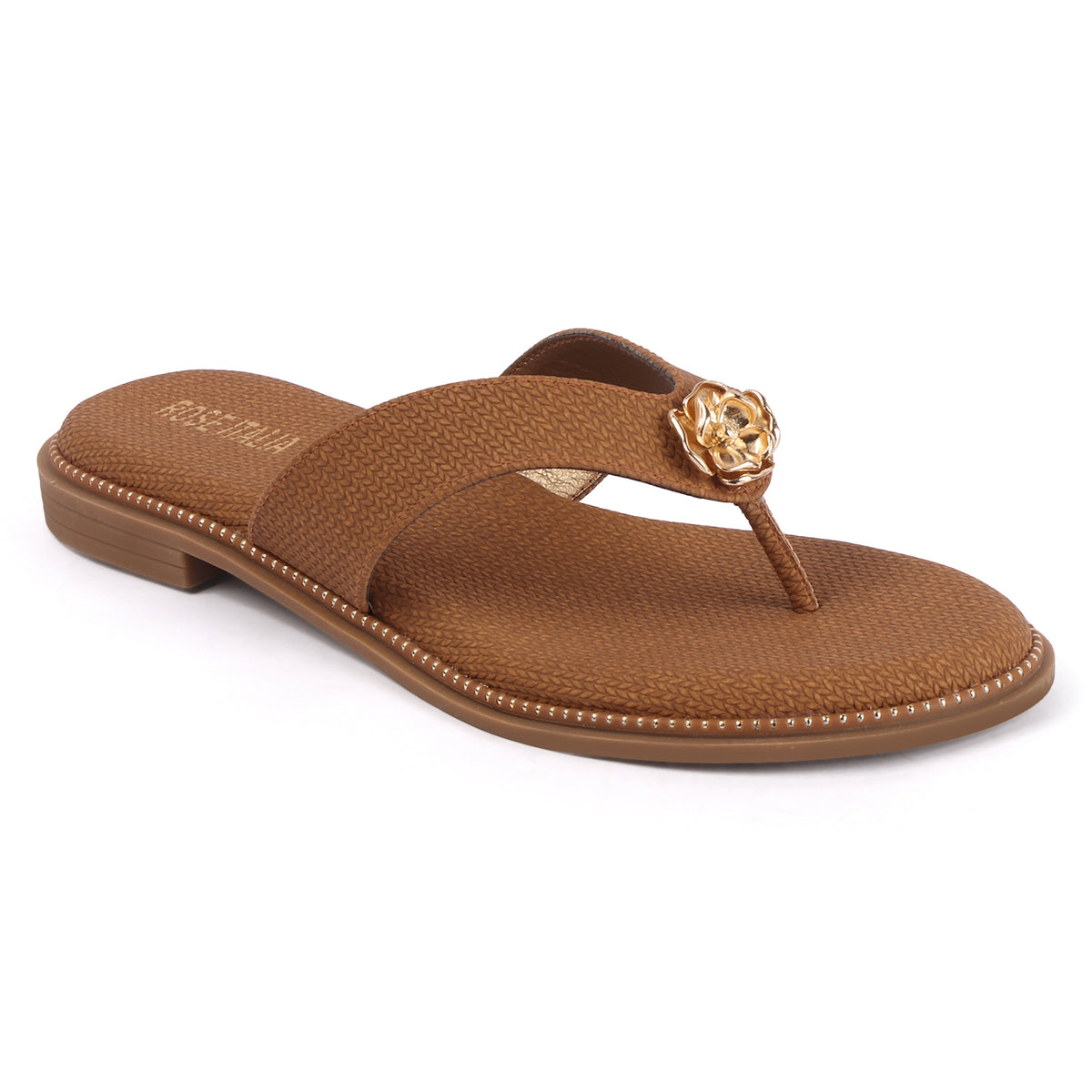 Rose Italia Toe-Ring Slip-on Flat Sandals