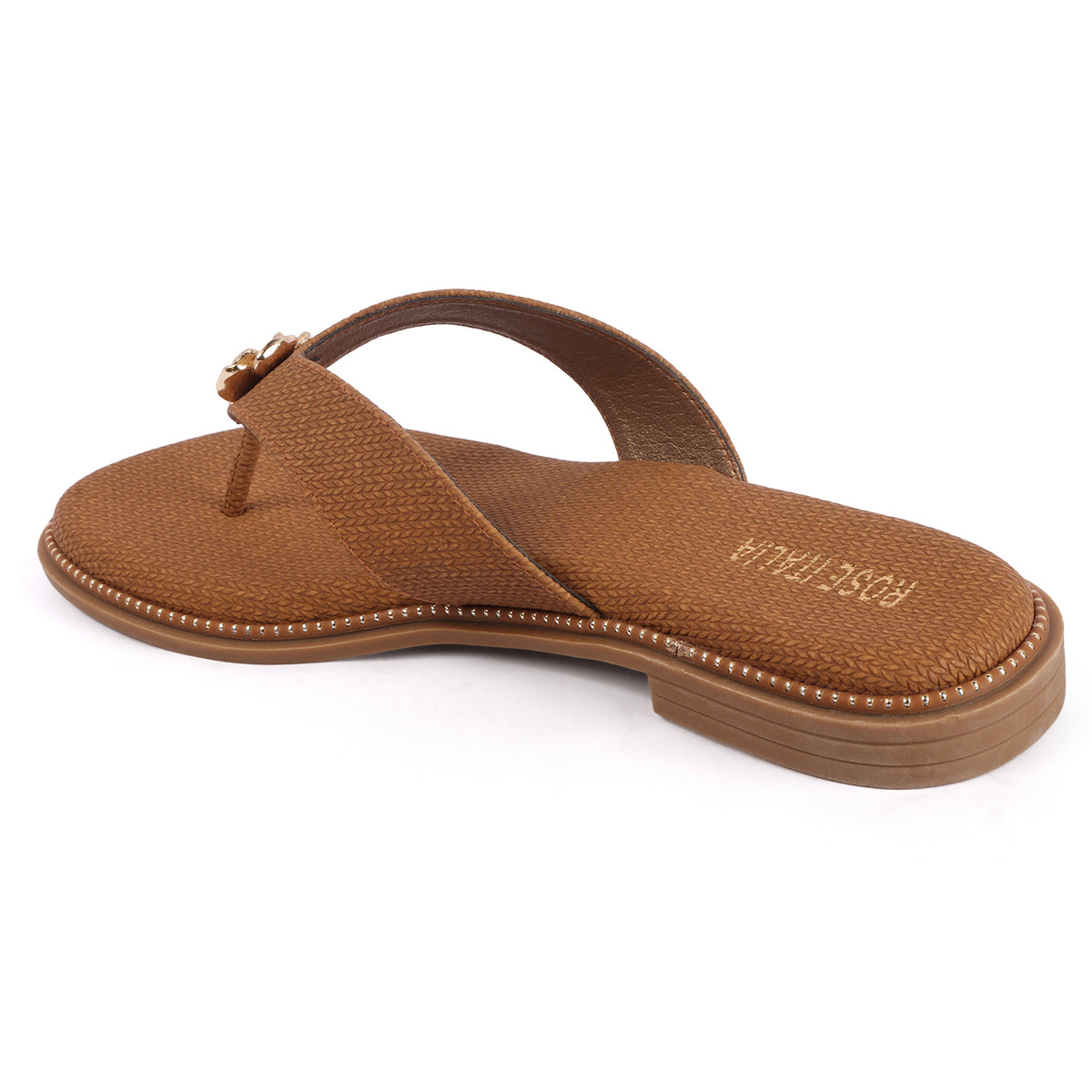 Rose Italia Toe-Ring Slip-on Flat Sandals