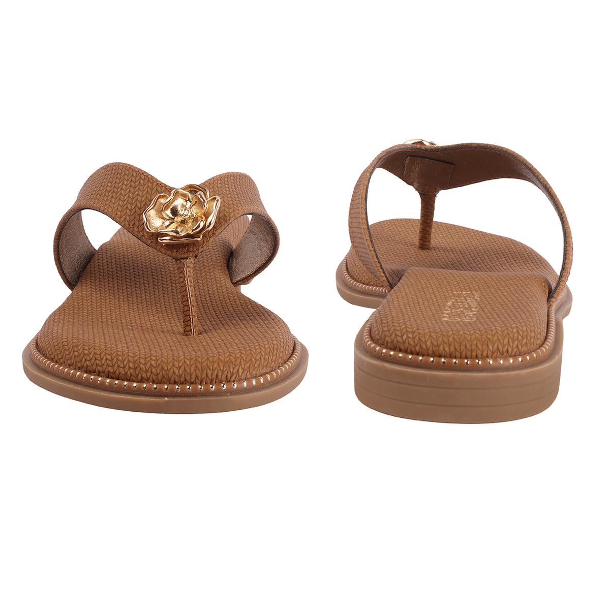 Rose Italia Toe-Ring Slip-on Flat Sandals