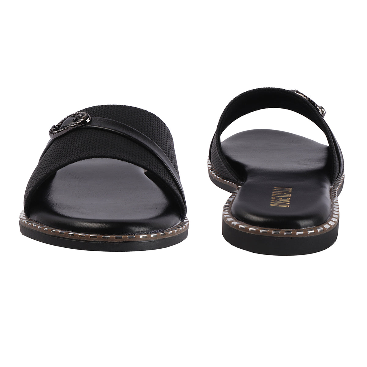 Rose Italia Cross-Band Slip-on Flat Sandals