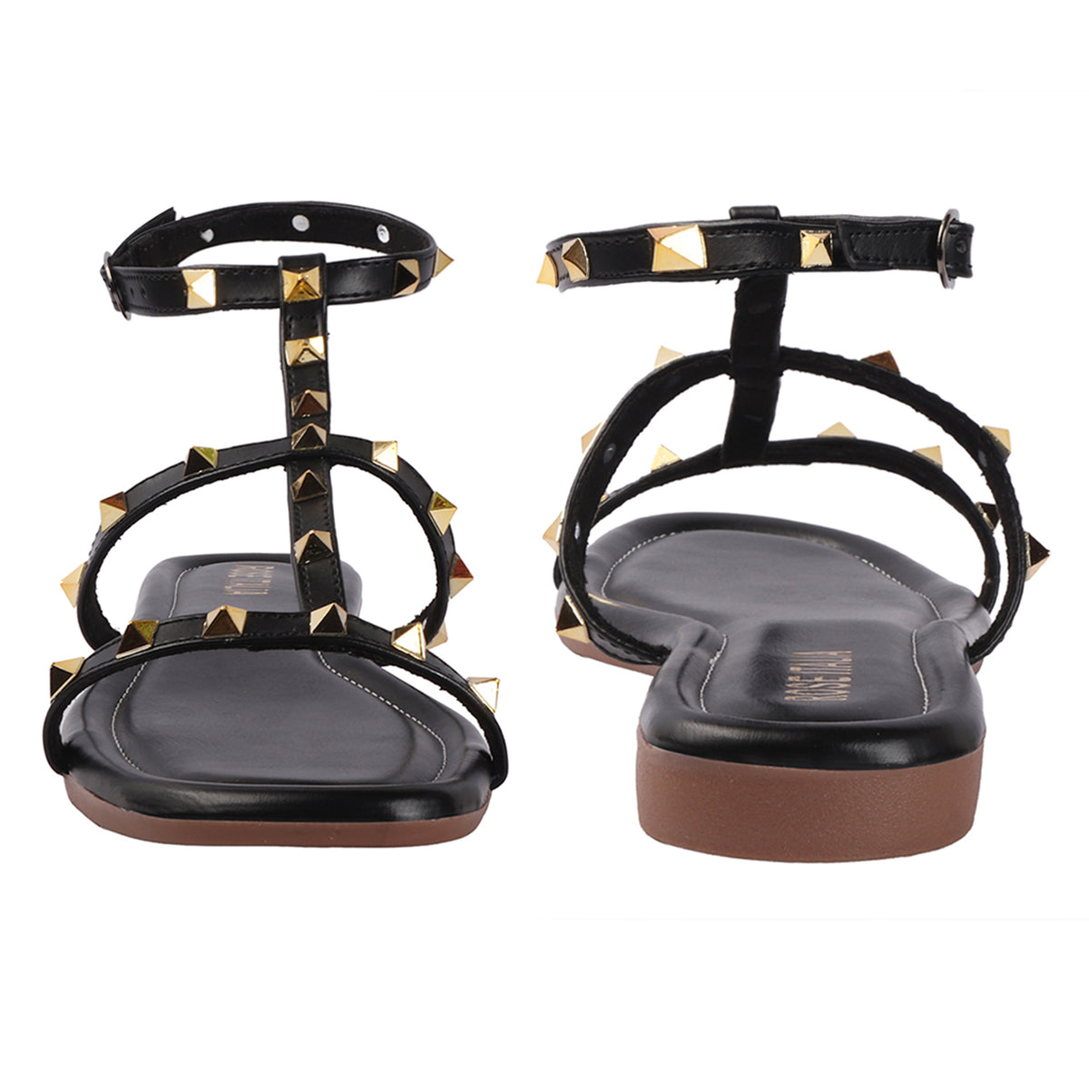 Rose Italia Chic T-strap Slip-on Flat Sandals