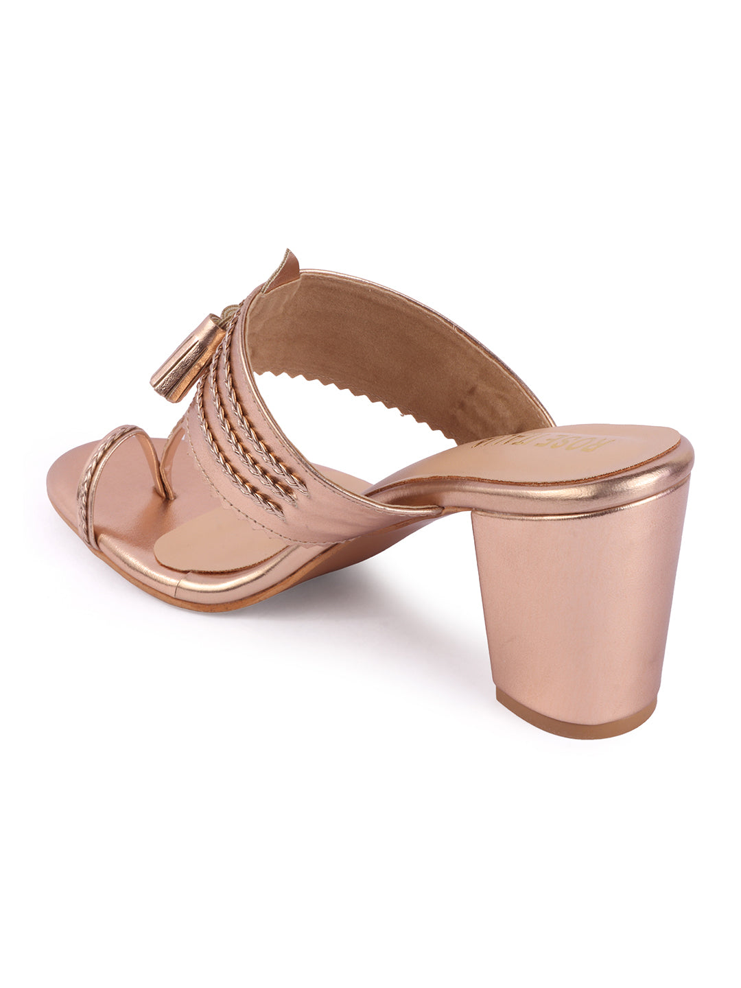 Rose Italia Tassel Block Heel Sandals