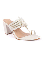 Rose Italia Tassel Block Heel Sandals