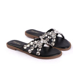 Rose Italia Embellished Flat Sandals