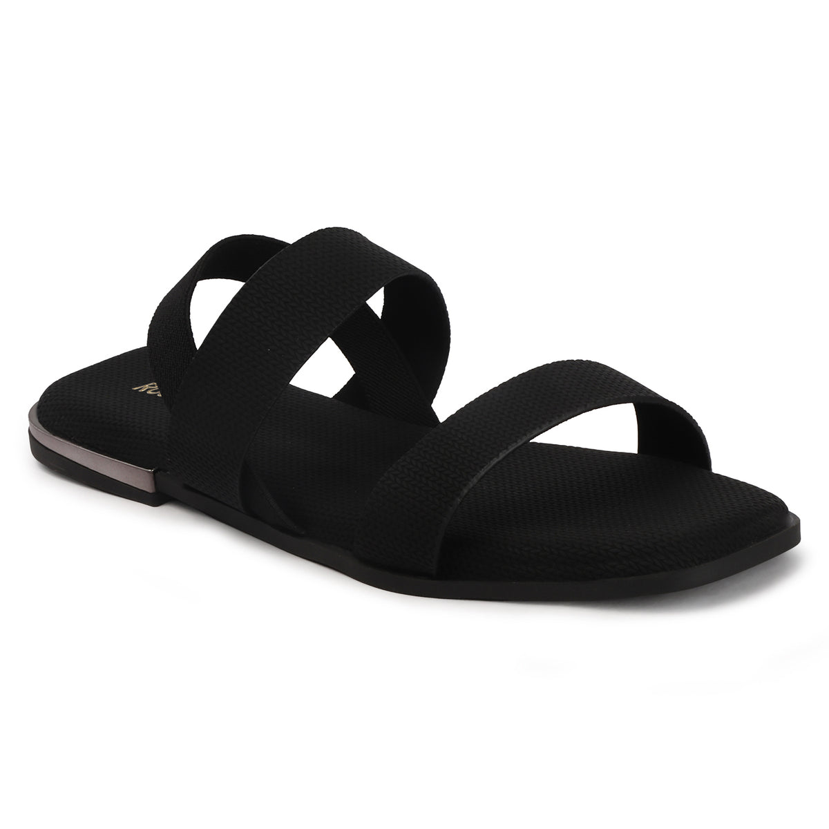 Contemporary Double-strap Slip-on Flat Sandals
