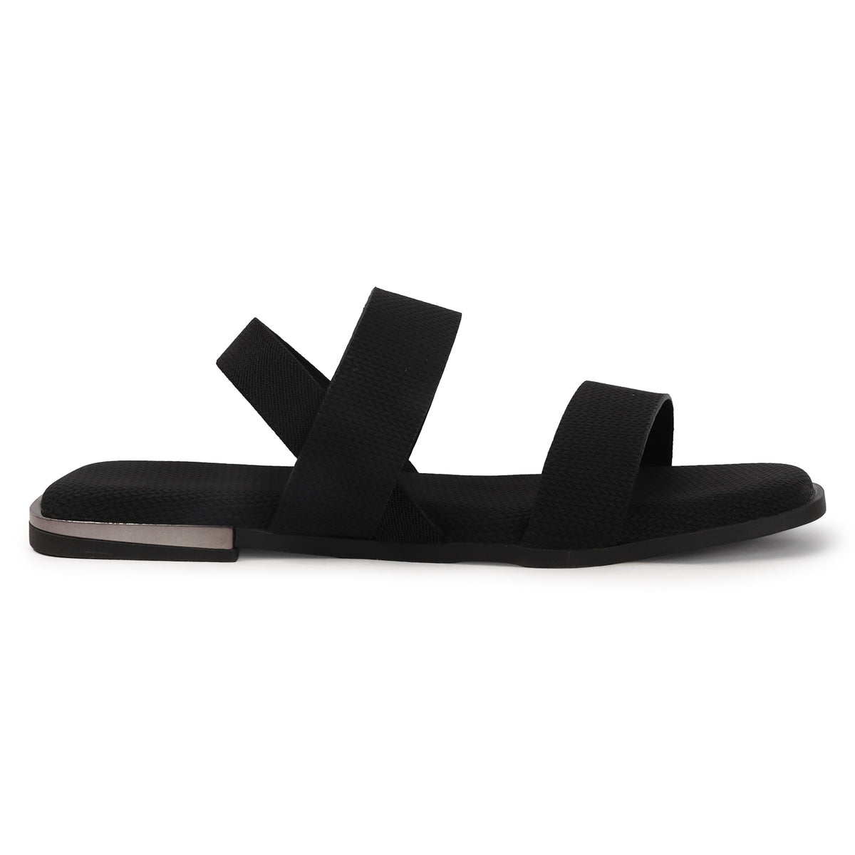 Contemporary Double-strap Slip-on Flat Sandals