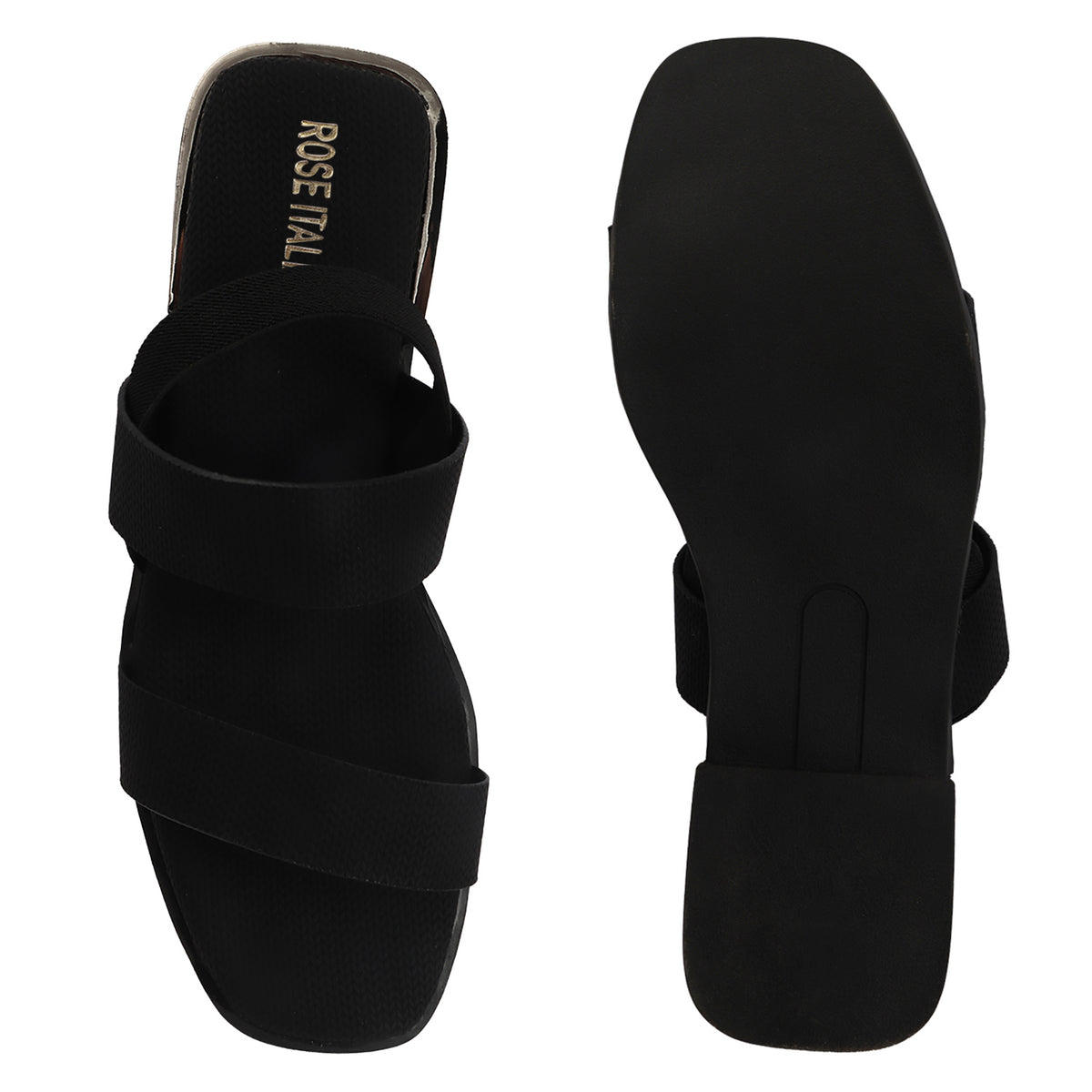 Contemporary Double-strap Slip-on Flat Sandals