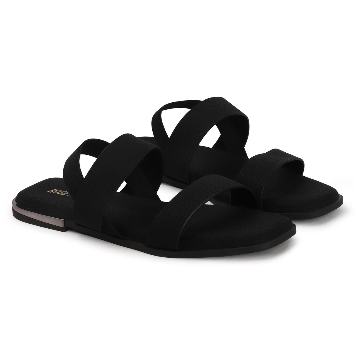 Contemporary Double-strap Slip-on Flat Sandals