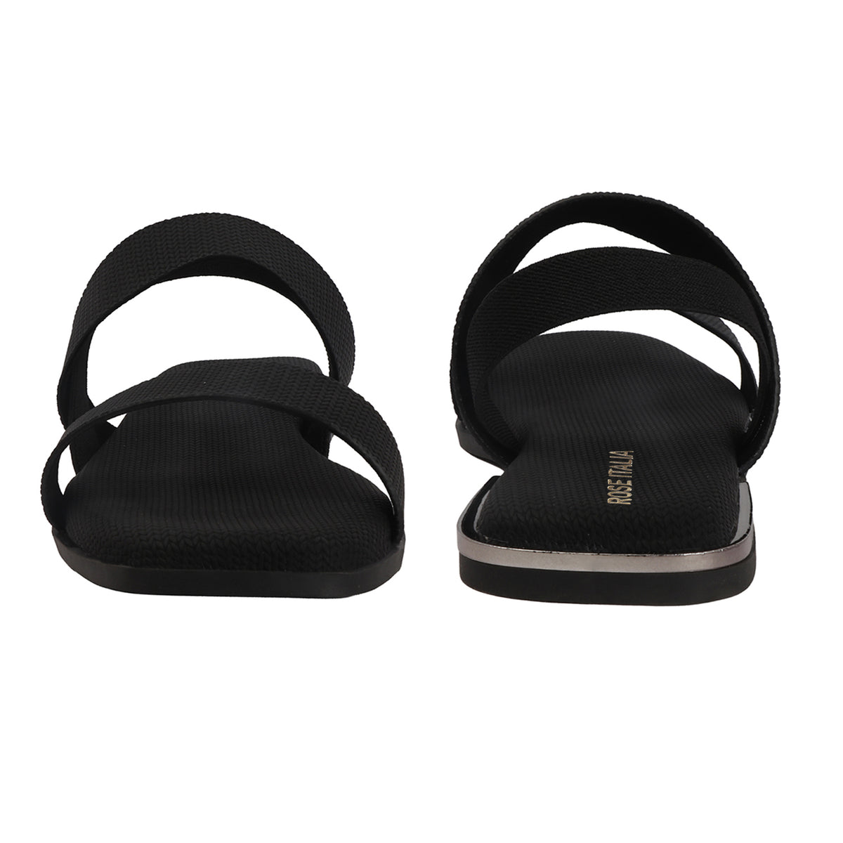 Contemporary Double-strap Slip-on Flat Sandals
