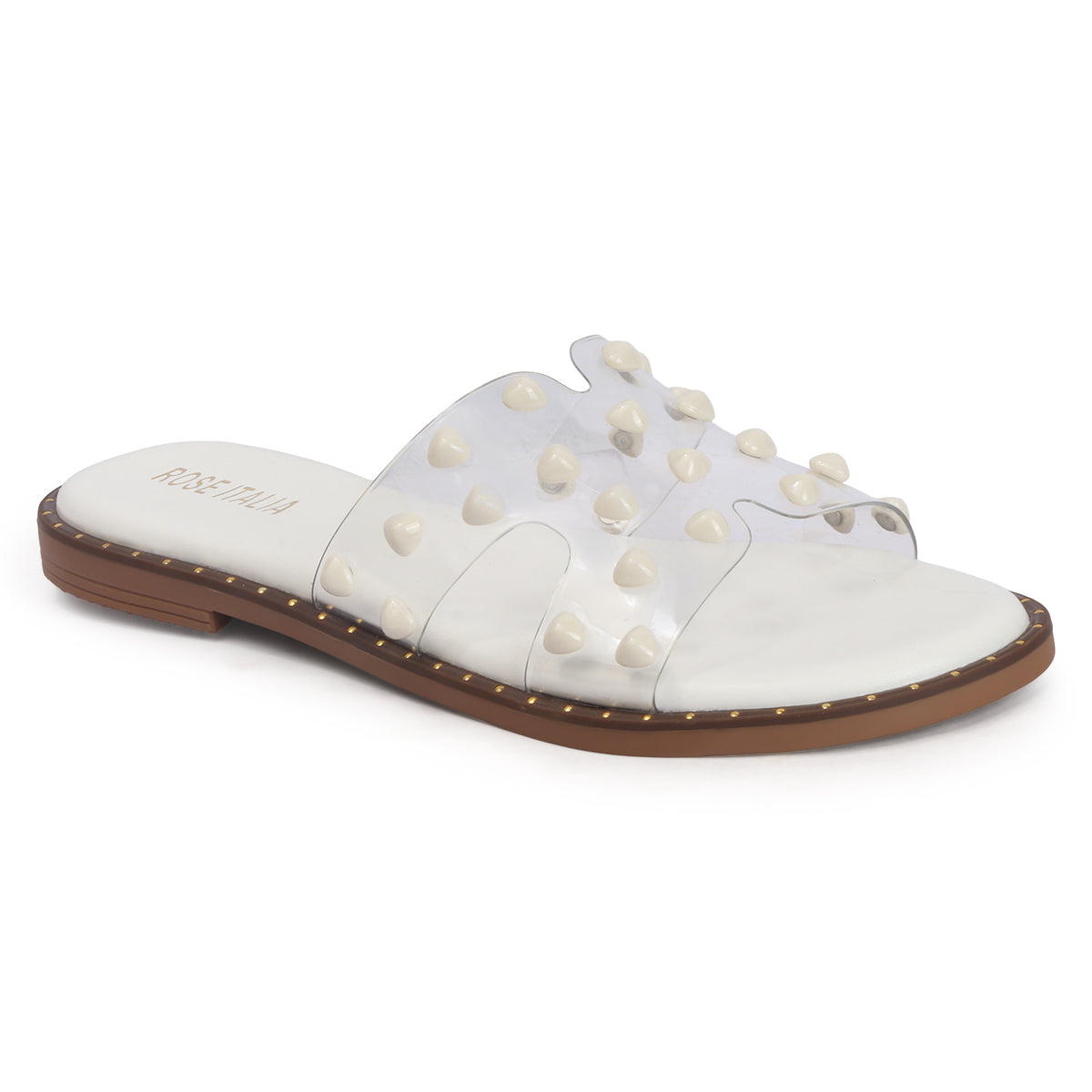 Rose Italia Transparent Slip-on Flat Sandals