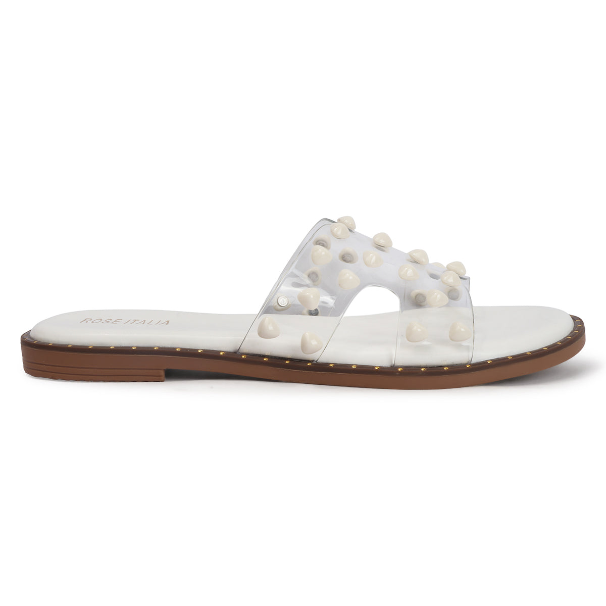Rose Italia Transparent Slip-on Flat Sandals