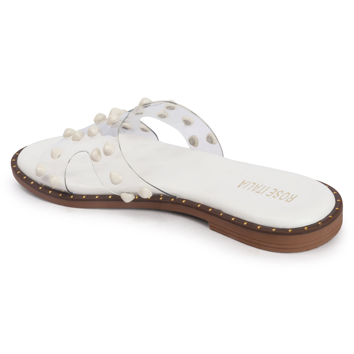 Rose Italia Transparent Slip-on Flat Sandals