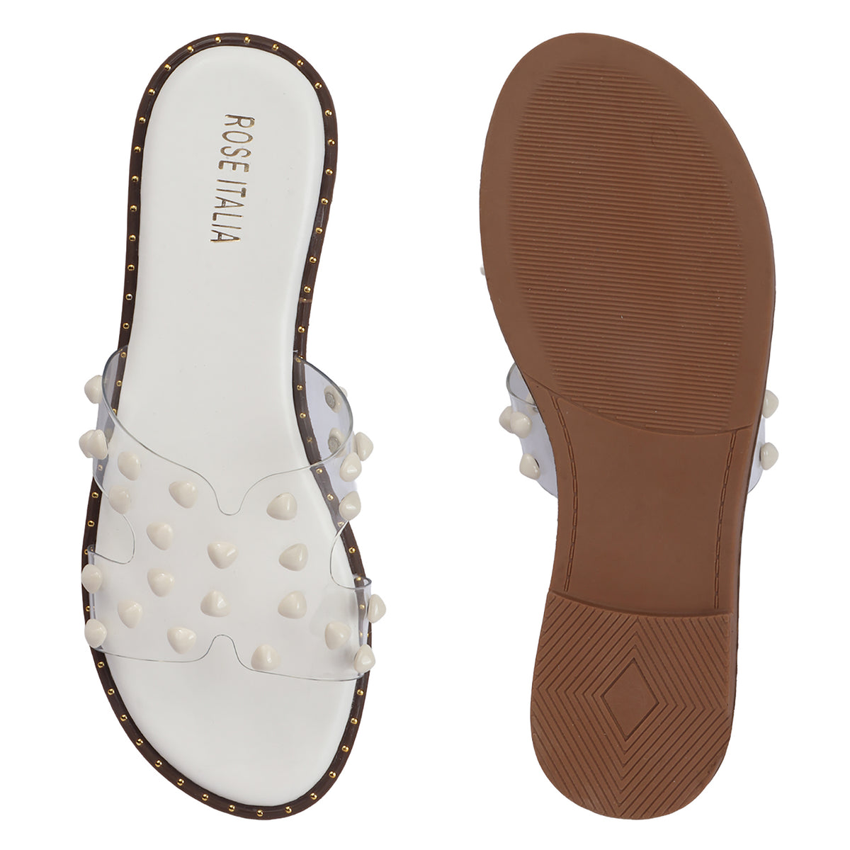 Rose Italia Transparent Slip-on Flat Sandals