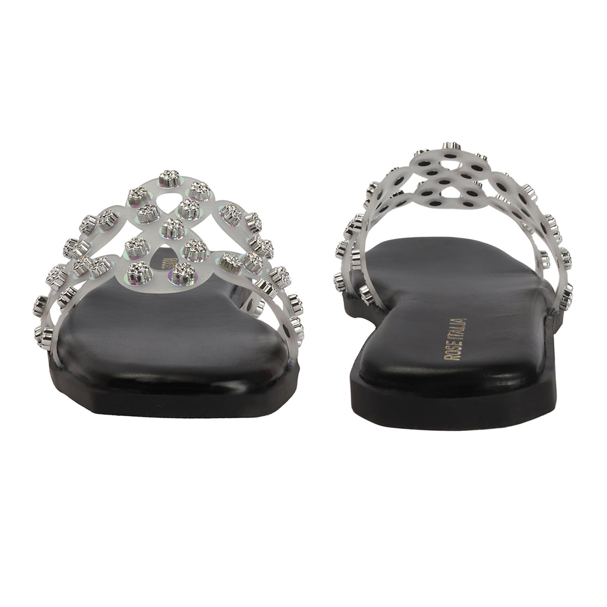 Rose Italia Multi-Strap Slip-on Flat Sandals