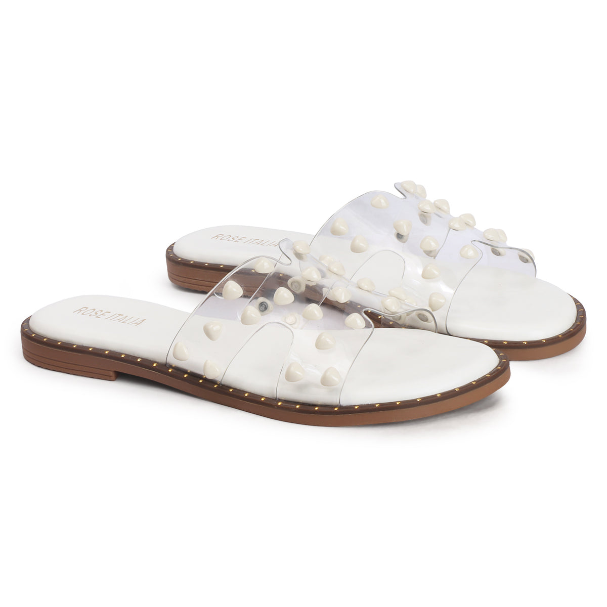 Rose Italia Transparent Slip-on Flat Sandals