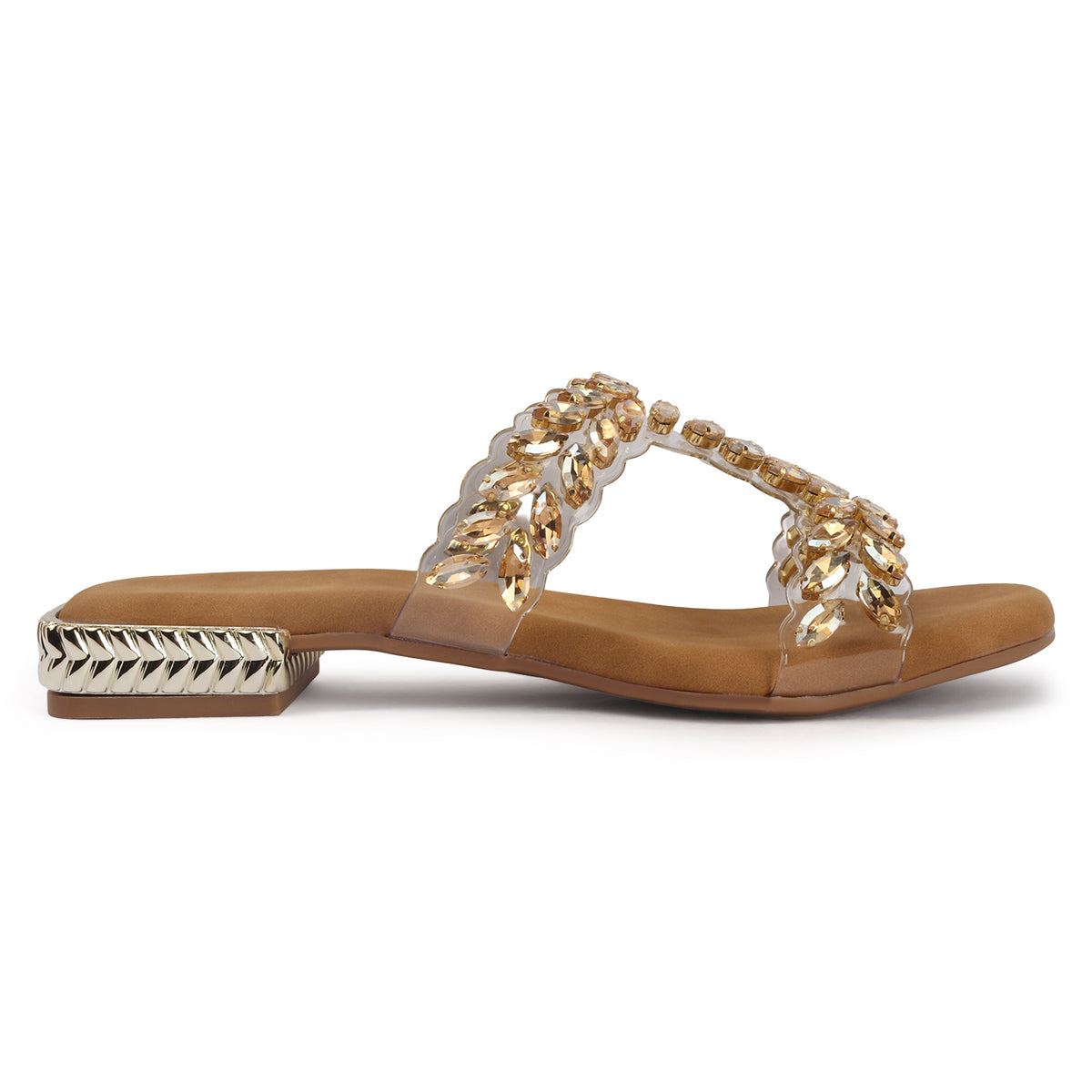 Blush-gold Slip-on Flat Sandals
