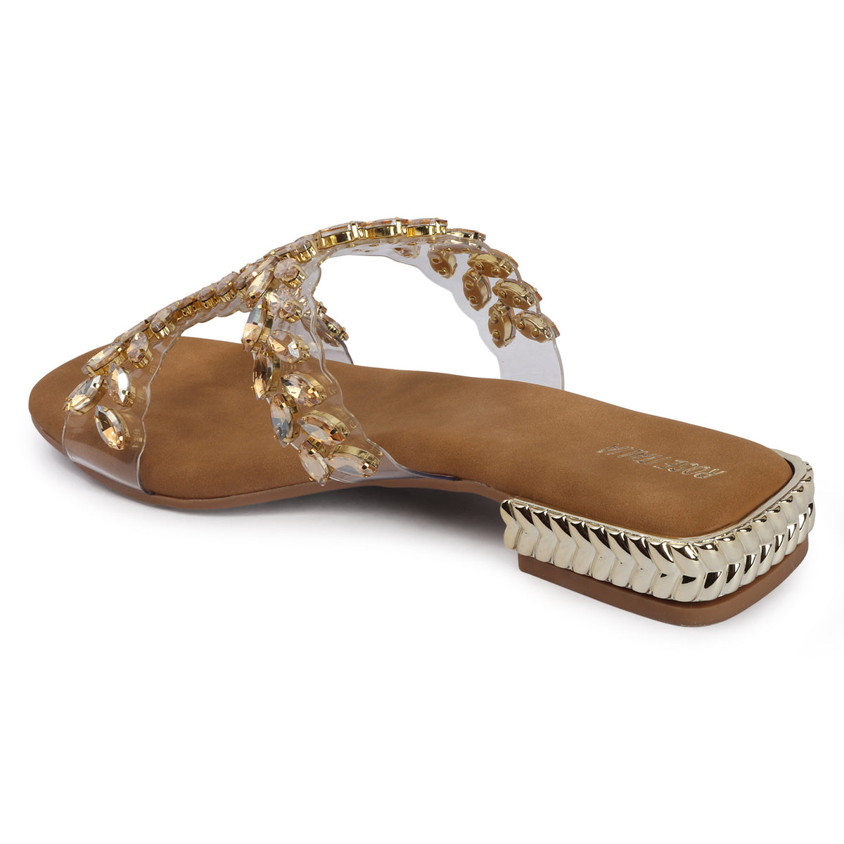 Blush-gold Slip-on Flat Sandals