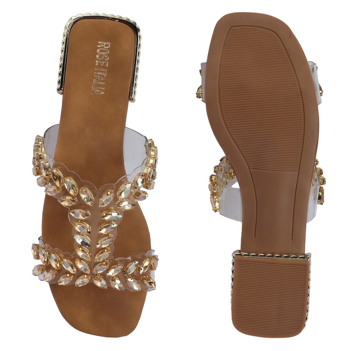 Blush-gold Slip-on Flat Sandals