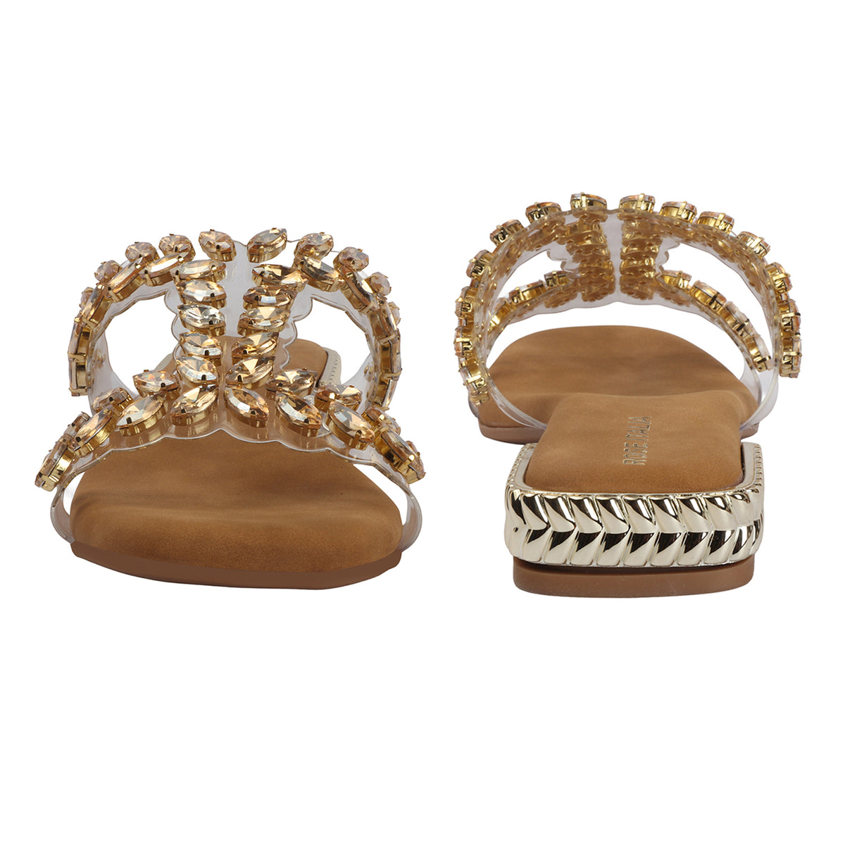 Blush-gold Slip-on Flat Sandals