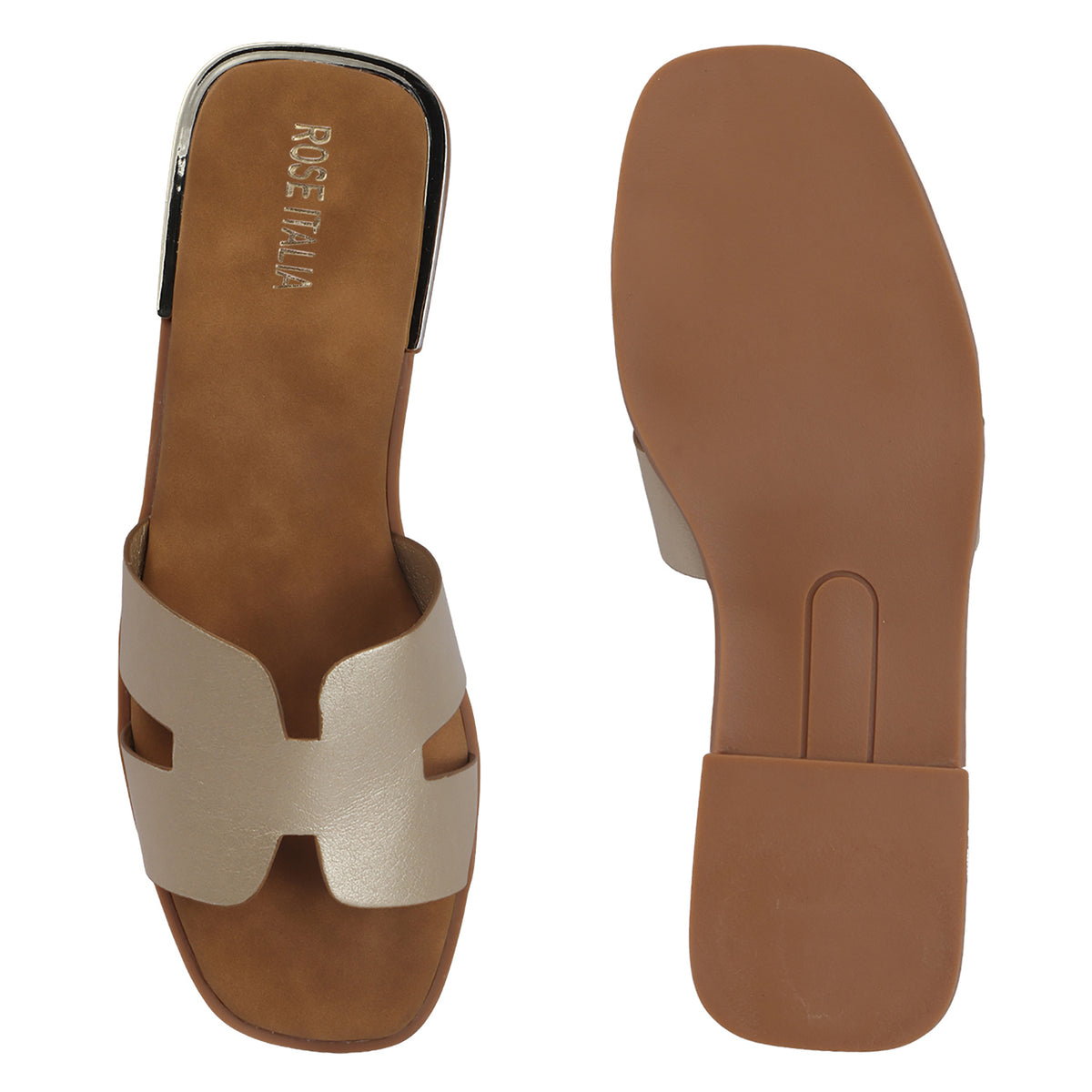 H-cut Slip-on Flat Sandals