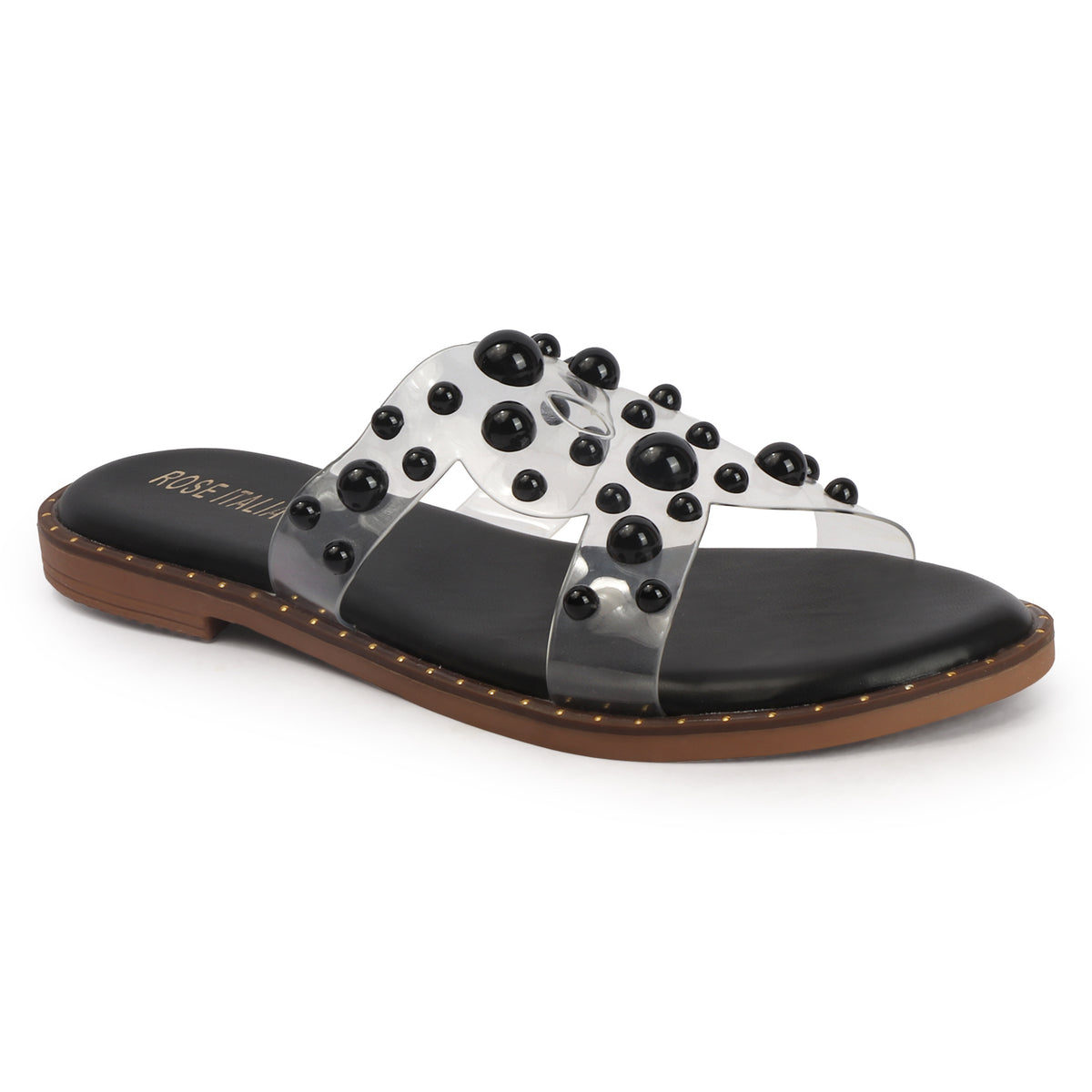 Transparent Bubble Stud Slip-on Flat Sandals